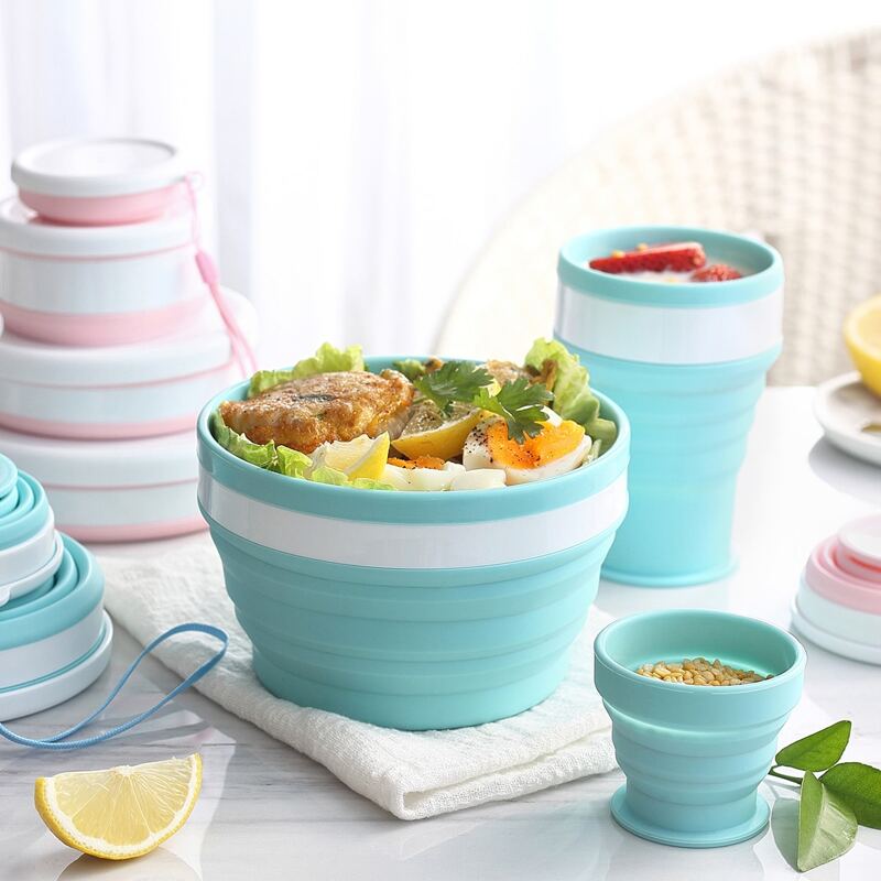 

1pc Portable Foldable Bowl, Blue