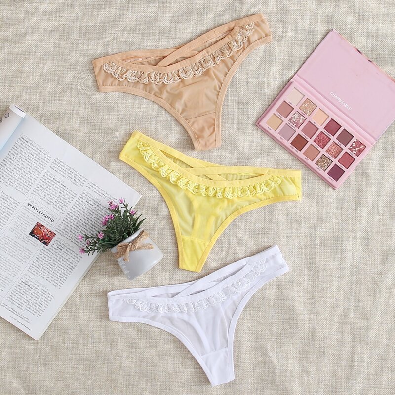 

3pack Lace Trim Panty Set, Multicolor