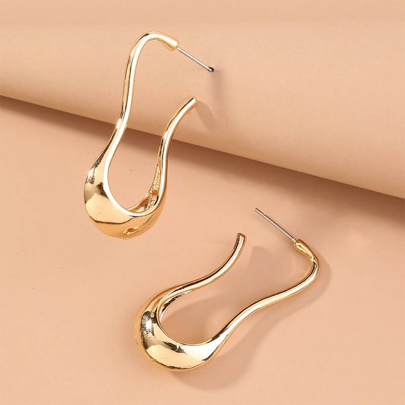 

Geo Hoop Earrings, Gold