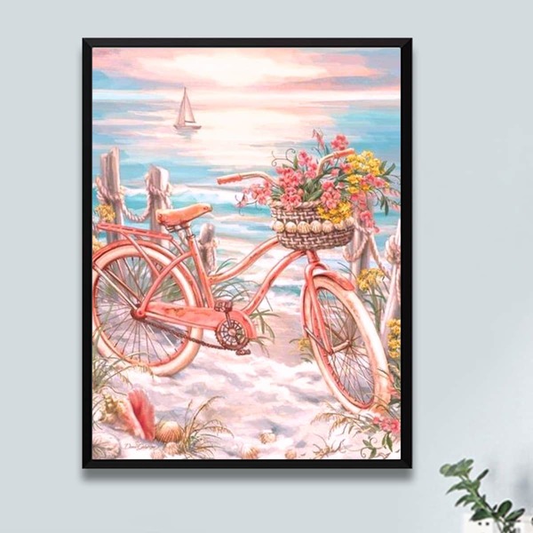 

Bicycle Print Diamond Painting Without Frame, Multicolor