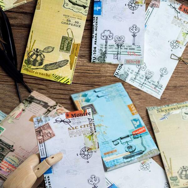 

Бумажка для заметок с винтажным рисунком 2 пакета, Многоцветный