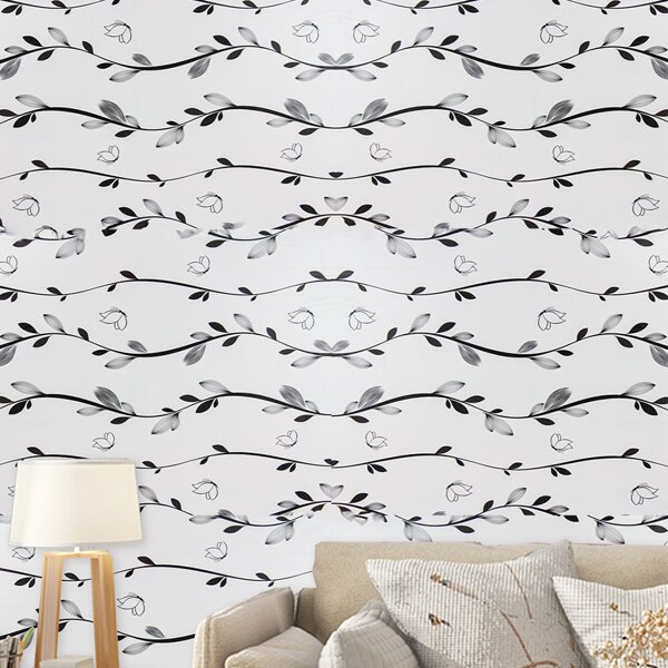 

Leaf Print Wall Sticker, Black and white