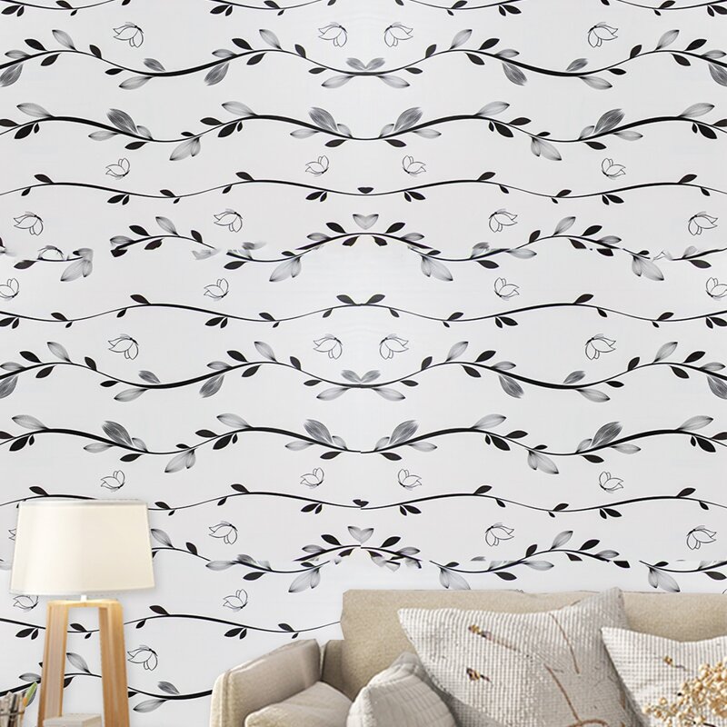 

Leaf Print Wall Sticker, Black and white