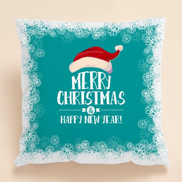 

Christmas Slogan Graphic Cushion Cover Without Filler, Multicolor