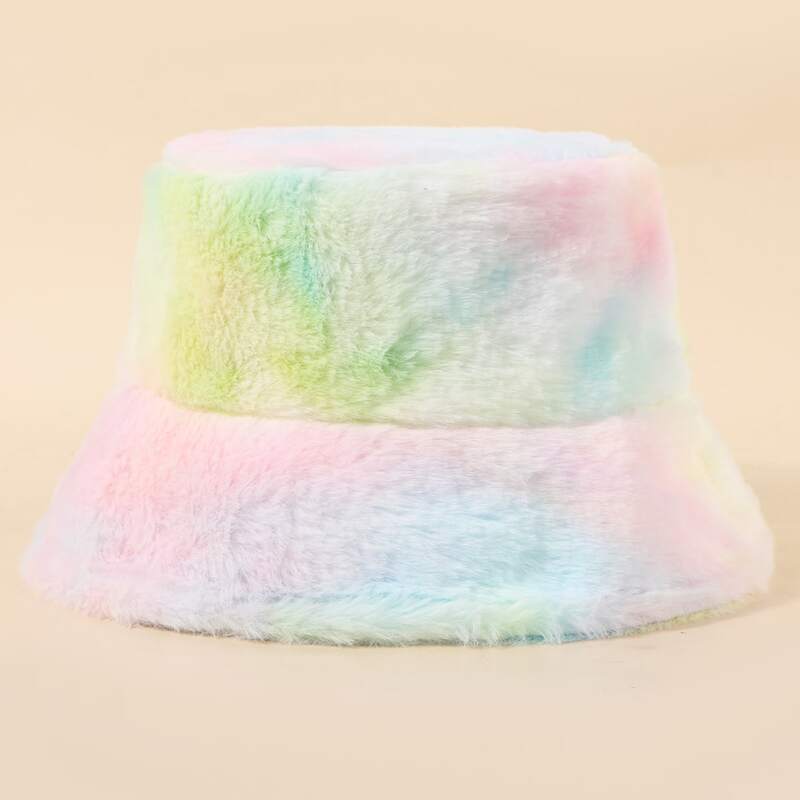 

Tie Dye Fluffy Bucket Hat, Multicolor