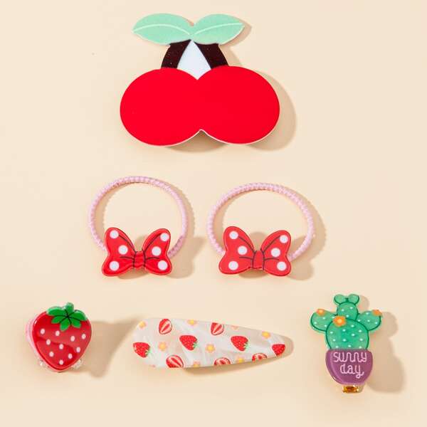 

6pcs Toddler Girls Bow Decor Hair Accessory, Multicolor