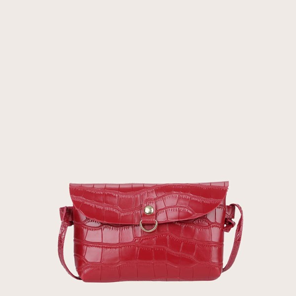 

Croc Embossed Crossbody Bag, Burgundy