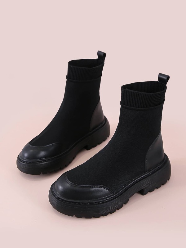 Is That The New Solid Lug Sole Sock Boots ?? ROMWE USA