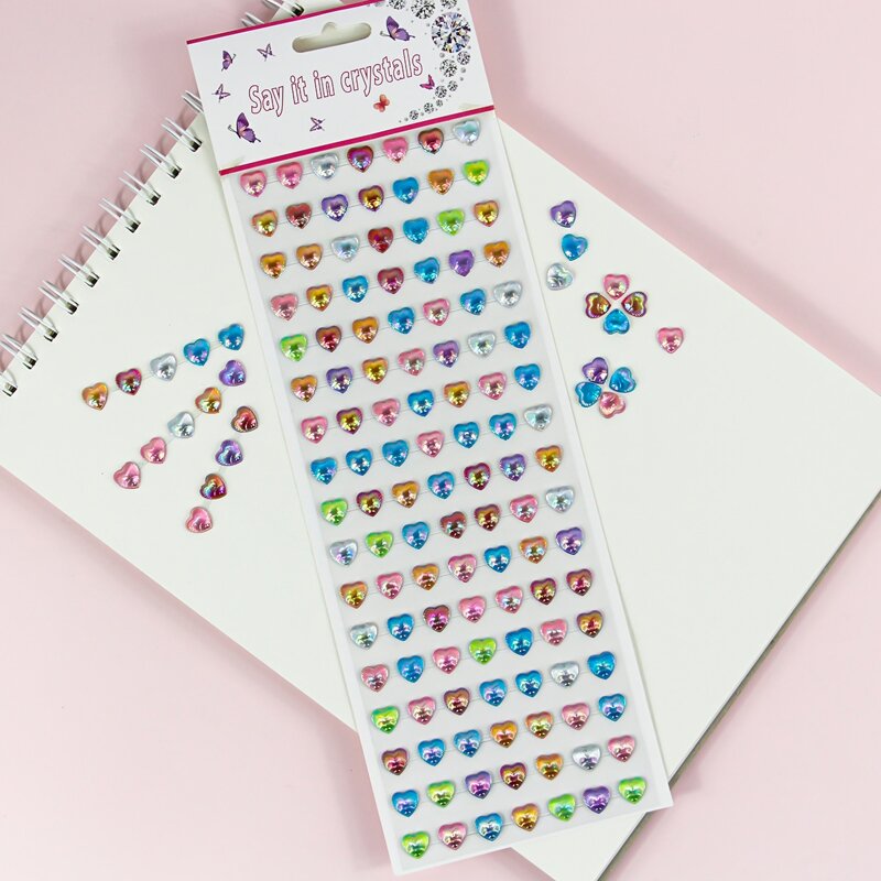 

1sheet 3D Heart Sticker, Multicolor