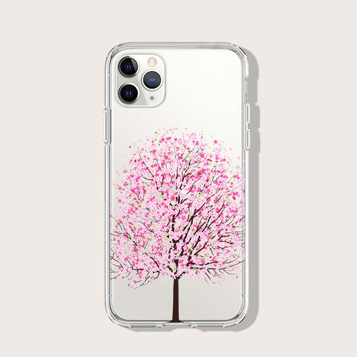 

Tree Print iPhone Case, Pink