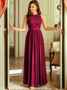 EVERPRETTY Đầm Dây kéo màu trơn Màu Đỏ Sâu Hấp dẫn - Màu Đỏ Sâu - Xem 4