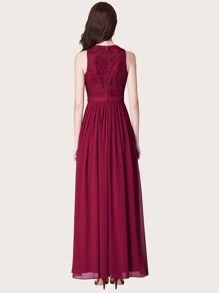 EVERPRETTY Đầm Dây kéo màu trơn Màu Đỏ Sâu Hấp dẫn - Màu Đỏ Sâu - Xem 5