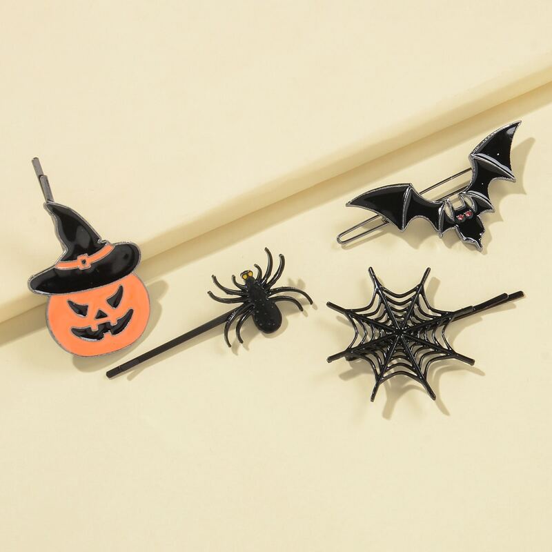 

4pcs Halloween Cartoon Hair Clip, Multicolor