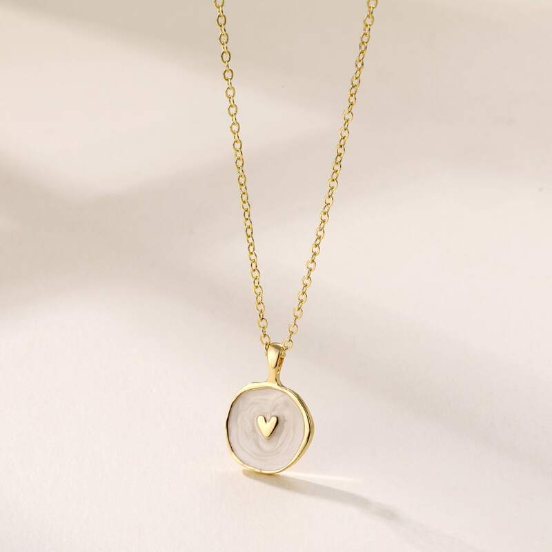 

Heart Coin Pendant Necklace, Gold