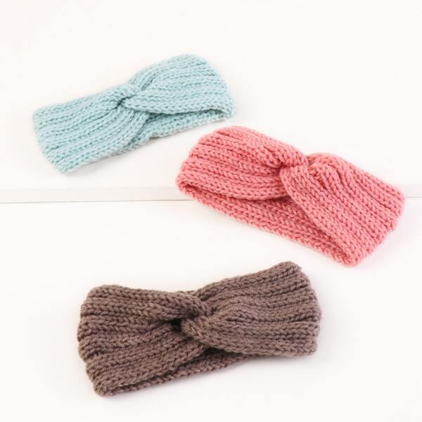 

3pcs Toddler Girls Twist Headband, Multicolor
