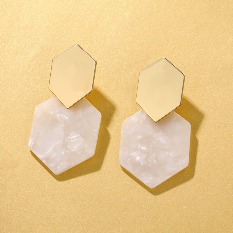 

Metallic Geo Drop Earrings, Multicolor