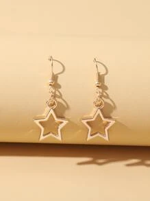Star Drop Earrings - Yellow Gold - View 1