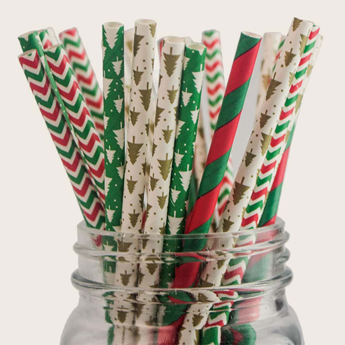 

100pcs Random Christmas Pattern Disposable Straw, Multicolor