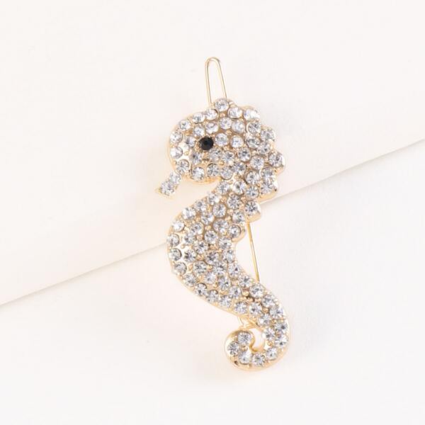 

Rhinestone Animal Hair Clip, Gold