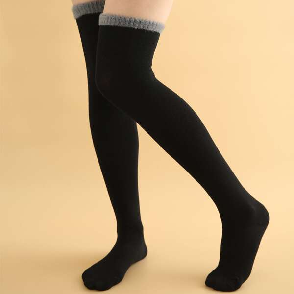 

Simple Over The Knee Socks, Black