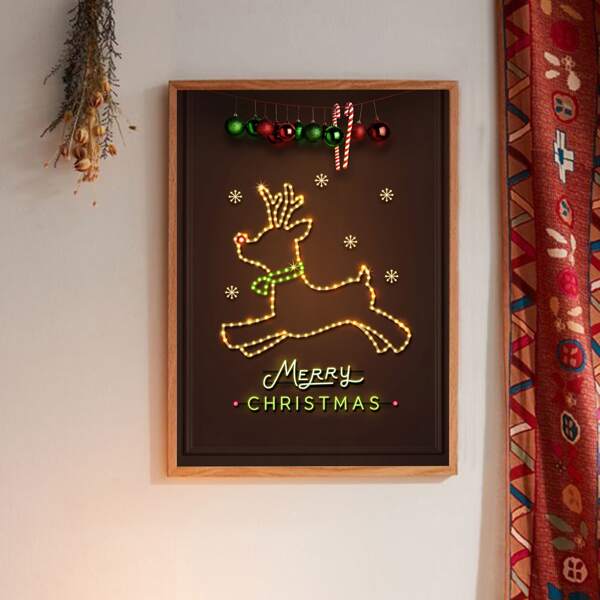 

Christmas Pattern Wall Painting Without Frame, Multicolor