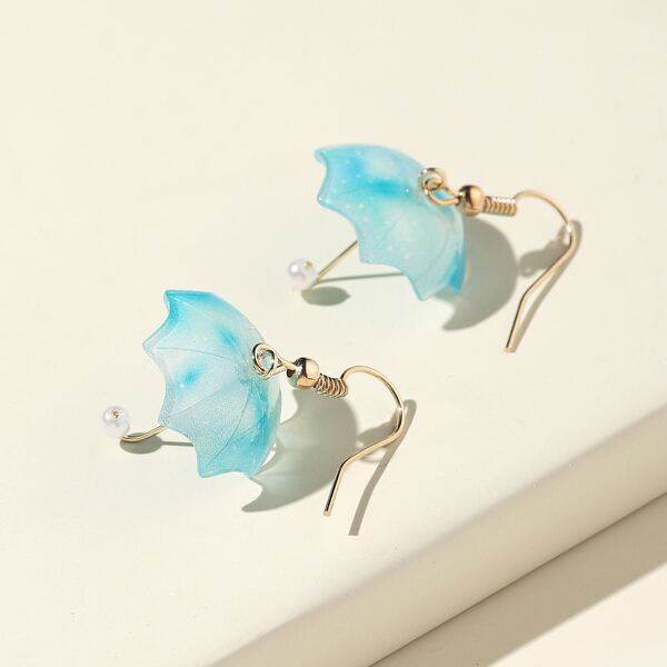 

Umbrella Drop Earrings, Green