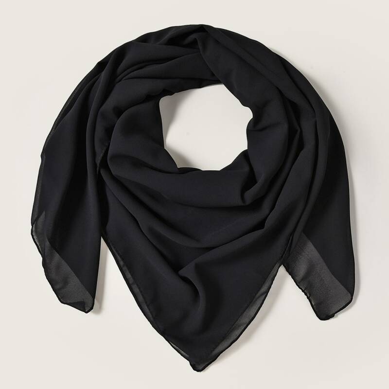 

Simple Plain Scarf, Black