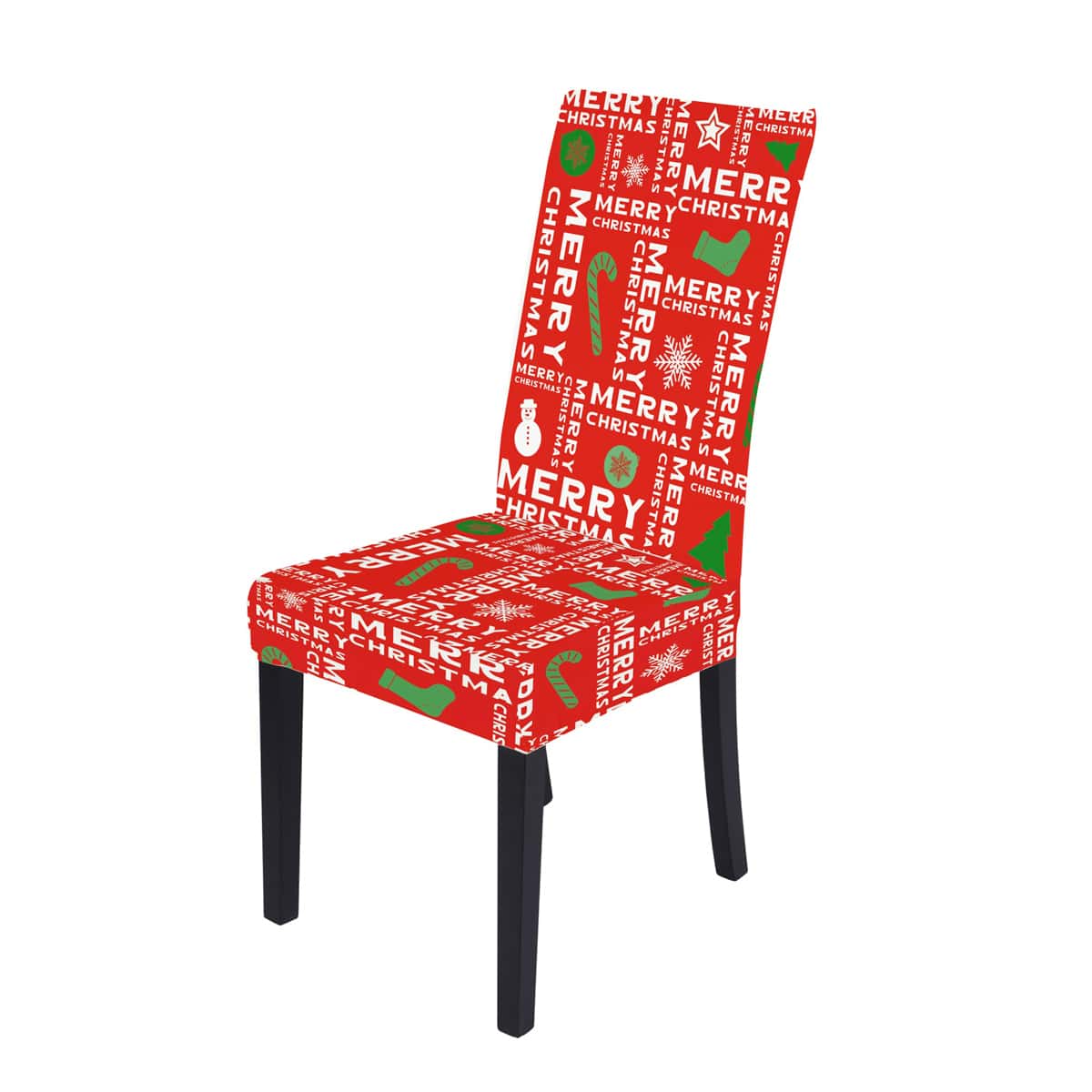 

Christmas Letter Graphic Stretchy Chair Cover, Multicolor