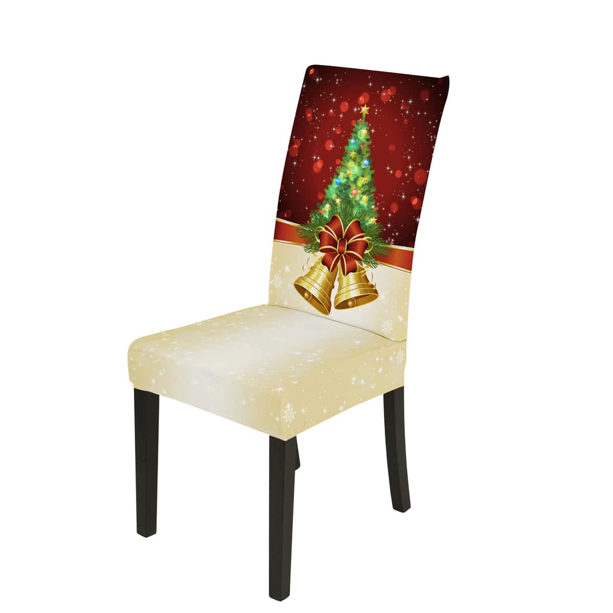 

Christmas Tree Print Stretchy Chair Cover, Multicolor