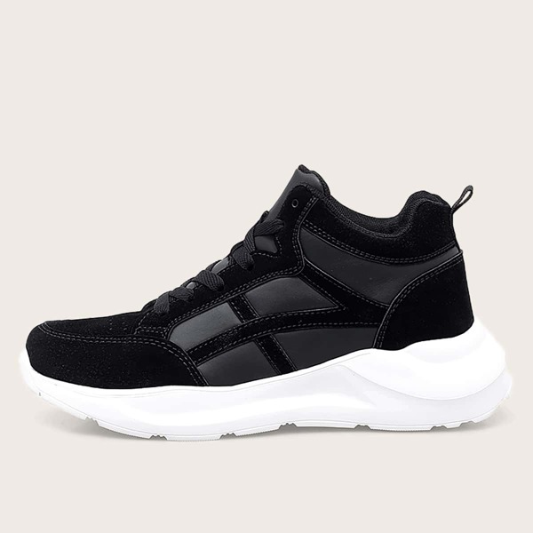 

Lace-up Front Wide Fit Chunky Sneakers, Black