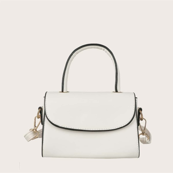 

Girls Flap Satchel Bag, White