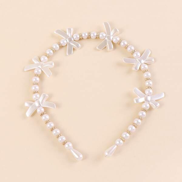 

Toddler Girls Faux Pearl Hair Hoop, White