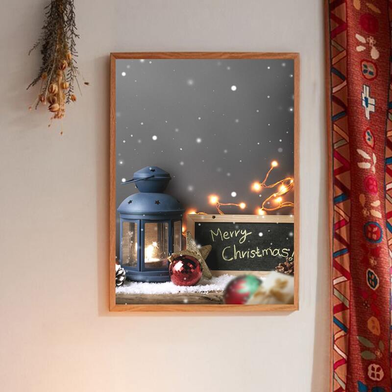 

Christmas Pattern Wall Painting Without Frame, Multicolor