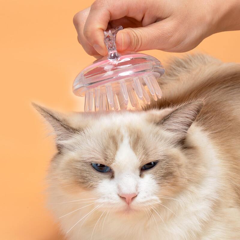 

1pc Cat Bathing Massage Brush, Pink