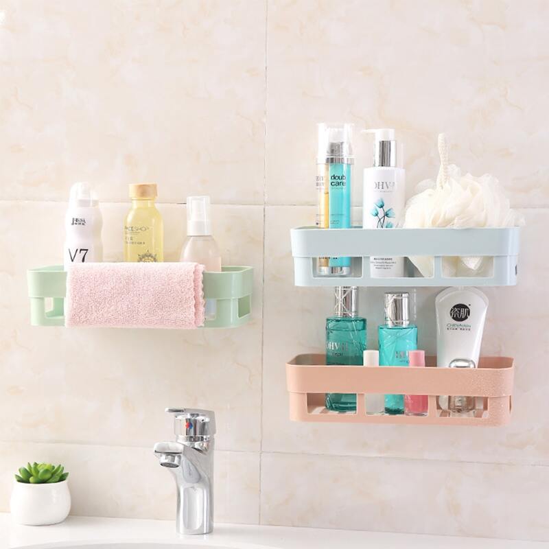 

1pc Wall Mounted Bathroom Storage Rack, Multicolor
