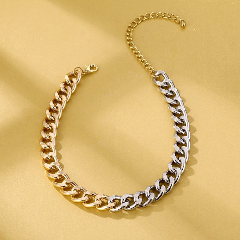 

Colorblock Chunky Chain Choker, Multicolor