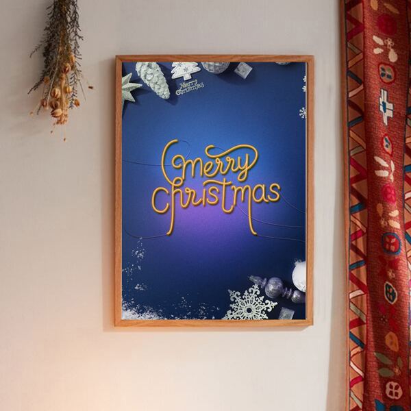 

Christmas Slogan Graphic Wall Painting Without Frame, Multicolor