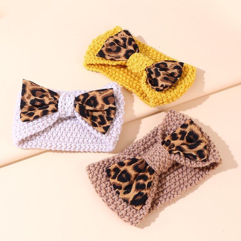 

3pcs Leopard Bow Decor Headband, Multicolor