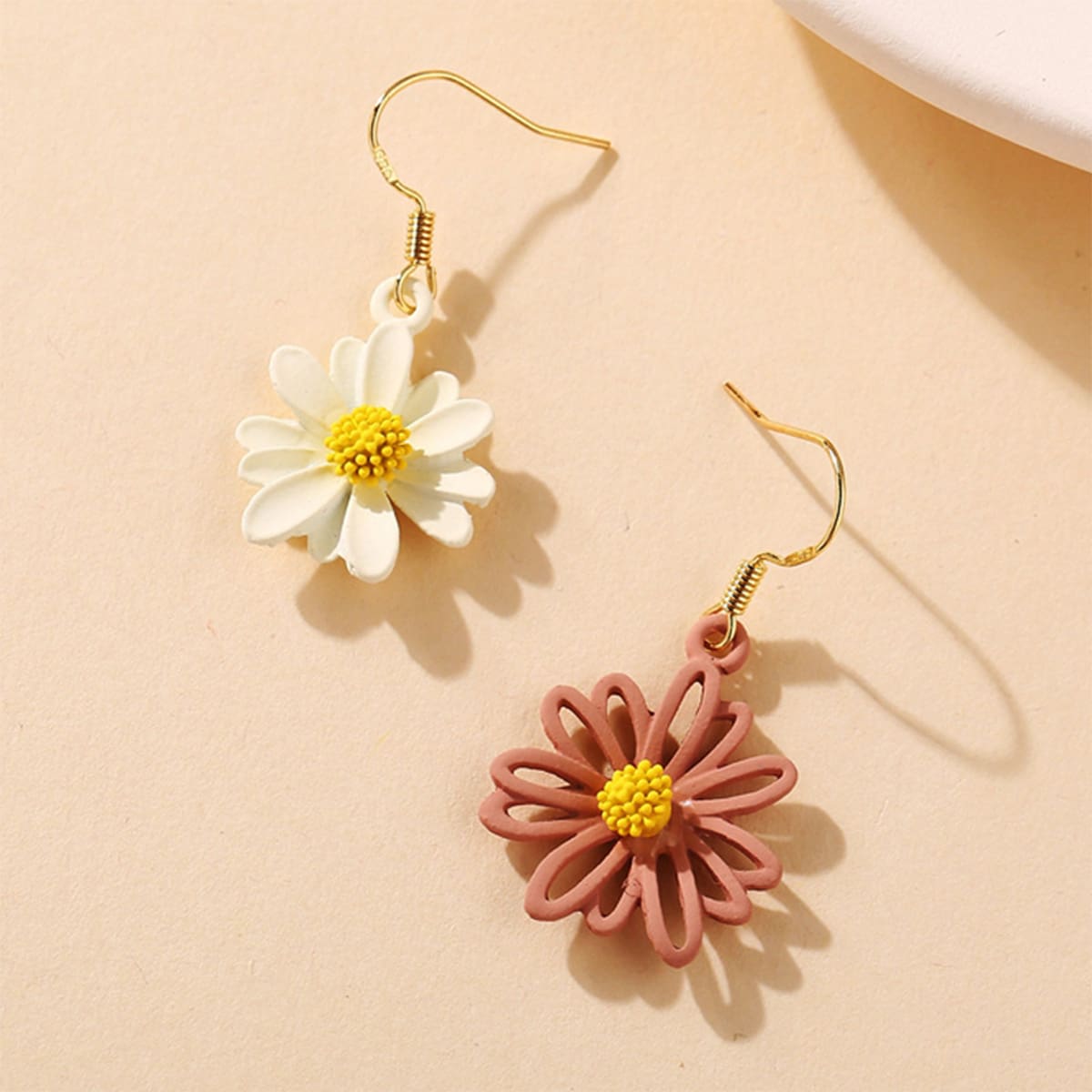 

1pair Floral Drop Earrings, Multicolor