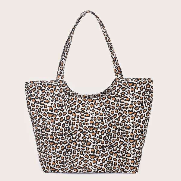 

Leopard Tote Bag, Brown