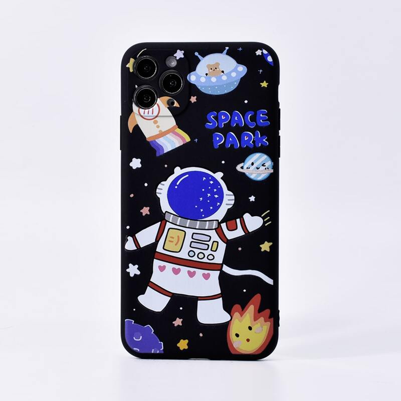

Cartoon & Letter Graphic iPhone Case, Multicolor