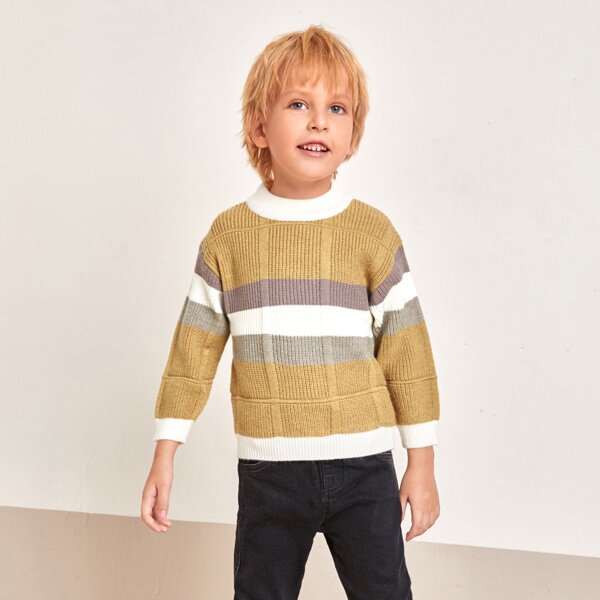 

Toddler Boys Color Block Drop Shoulder Sweater, Multicolor