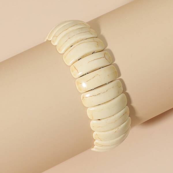 

Minimalist Stone Bracelet, White