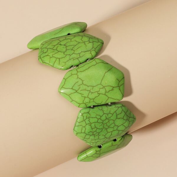 

Irregular Stone Bracelet, Green