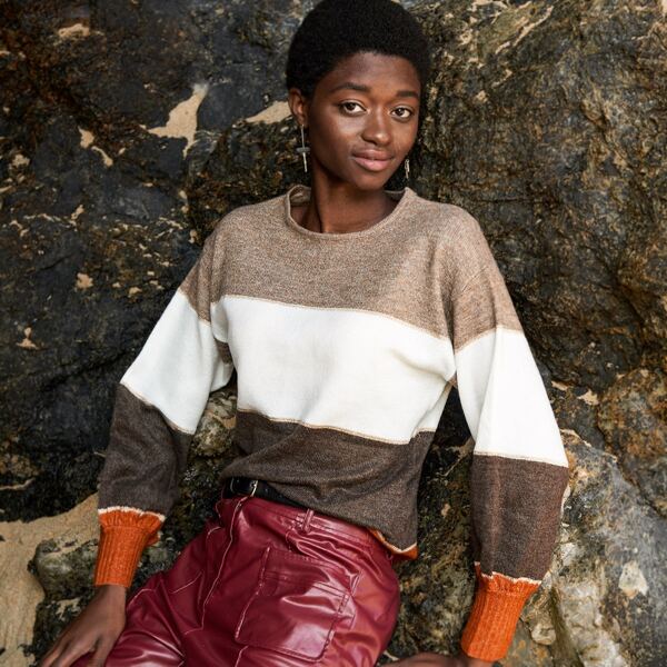 

Drop Shoulder Colorblock Sweater, Multicolor