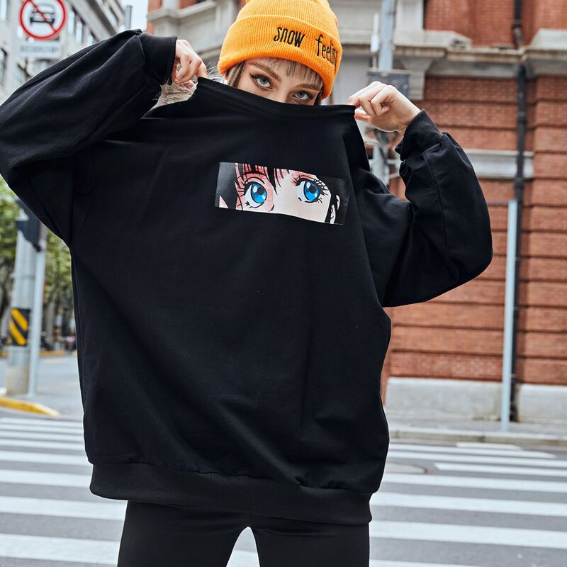 

Comics Graphic Oversized Sweatshirt, Black