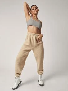 SHEIN SXY Solid Crop Tank Top - Grey - View 3