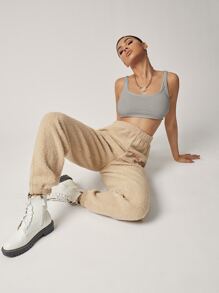 SHEIN SXY Solid Crop Tank Top - Grey - View 4