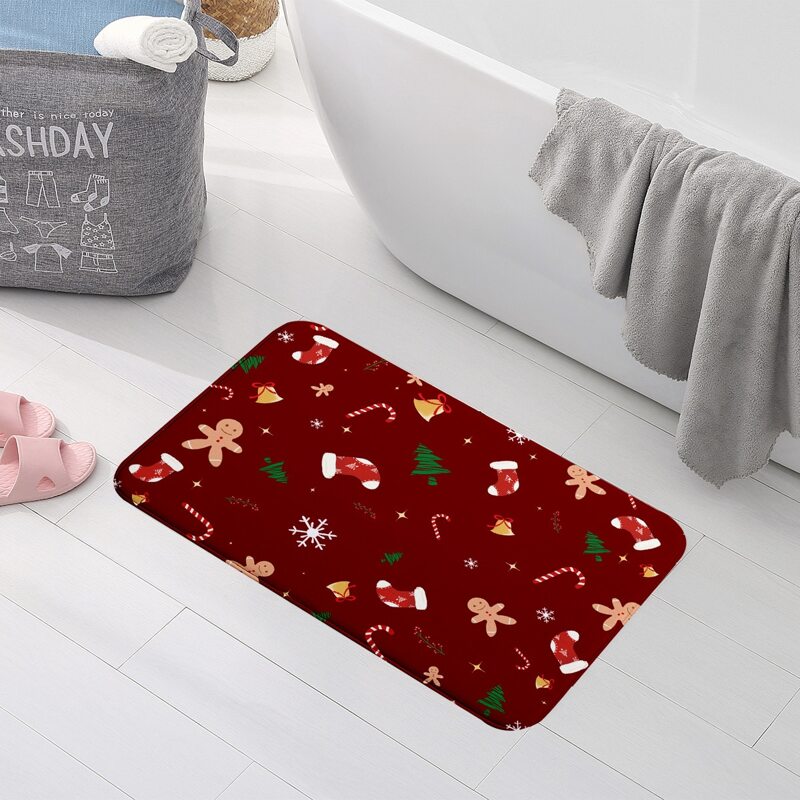 

Christmas Pattern Floor Mat, Red