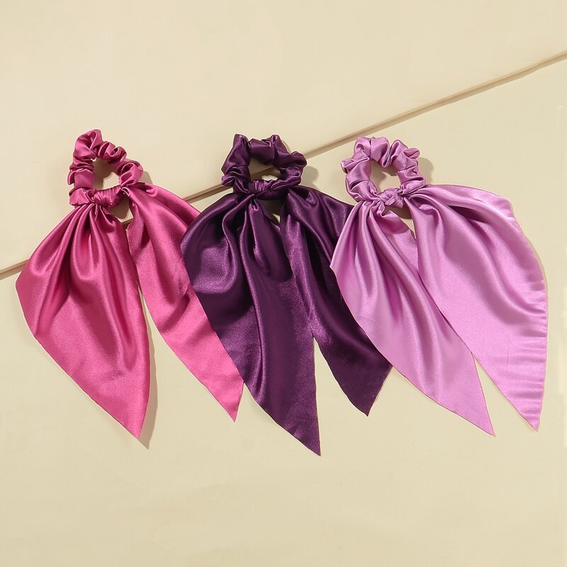 

3pcs Plain Scrunchie Scarf, Multicolor